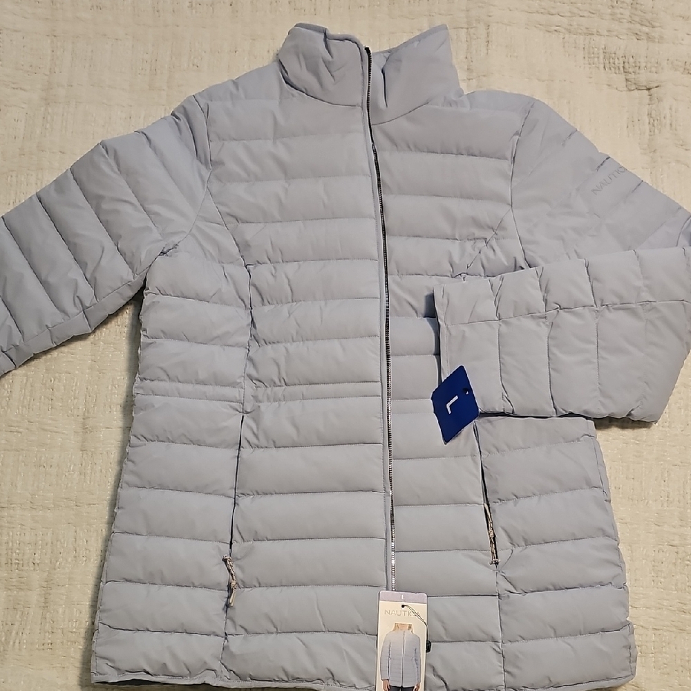 Nautica Light Blue Quilted Puffer Jacket